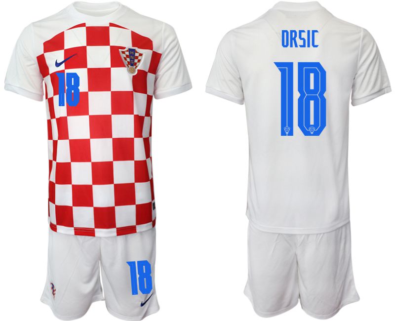 Men 2022 World Cup National Team Croatia home white #18 Soccer Jersey